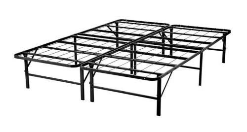 MAYKOOSH Black Metal Queen Bed Frame with Steel Slats New In Box $199