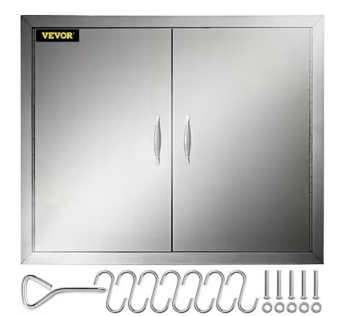 Vevor BBQ Double Access Door 31 in. W x 24 in. H BBQ Door Stainless Steel Wall Construction Kitchen Door for BBQ Island, Grill $219