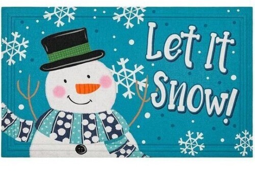 Home Accents Holiday Snowman Pal Molded Elegant Entry 18 in. x 30 in. Holiday Door Mat / Home Accents Holiday Christmas Town Doormat 18 in. x 30 in. New Assorted $79