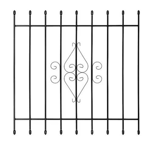 Unique Home Designs 48 in. x 48 in. Su Casa Black 9-Bar Window Guard New $199