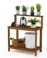 Furinno Tioman Outdoor Hardwood Potting Bench New Shelf Pull $199