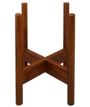 Casual Home Mid-Century Modern Wood Plant Display Stand, Fit Up to 10" - Antique Mahogany, New In Box $79