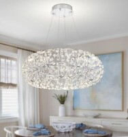 Ykolupty Modern Chrome Crystal Chandelier 8 Lights Firework Dandelion Sputnik Chandelier Light Fixture Dimmable Pendant Lighting 24'' Modern Round Chandelier for Dining Room Bedroom Kitchen Living Room New In Box $299