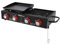 Royal Gourmet GD4002T 4-Burner Tailgater Grill Griddle Combo, Portable Propane Gas Grill and Griddle Combo for Backyard or Outdoor BBQ Cooking, 40,000 BTUs, Black $299