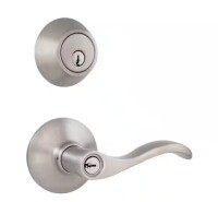 Defiant Naples Satin Nickel Combo Pack with Single Cylinder Deadbolt New Open Box $79