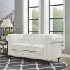 Naomi Home Chesterfield Leather Loveseat with Rolled Arms, Tufted Cushions New in Box $699