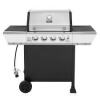 Royal Gourmet 4-Burner Propane Gas Grill in Black & Silver with Stainless Steel Upper Lid and 2 Side Shelves New in Box $699