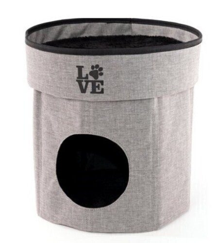 Tucker Murphy Pet™ Lucea 2-Tier Collapsible Cat Cave Cardboard | 14 H x 13 W x 13 D in Charcoal New In Box $89