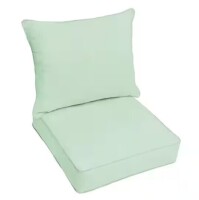 Sorra Home 2-piece 27 in. x 23 in. x 27 in. Deep Seating Outdoor Pillow and Cushion Set in Sunbrella Canvas Spa New $199