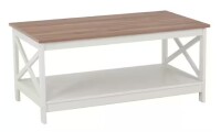 Phi Villa 39.3 in. Ivory Rectangle MDF X-Shape Design Coffee Table with Storage Shelf New In Box $299