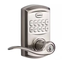 Kwikset 917 SmartCode Satin Nickel Keypad Electronic Single-Cylinder Tustin Door Lever Featuring SmartKey Security $250