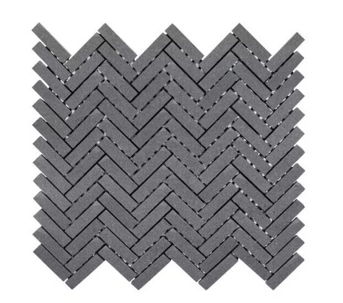 Jeffrey Court Basalt Herringbone Gray 10 in. x 10.75 in Honed Basalt Wall and Floor Mosaic Tile (0.765 sq. ft./Each) New In Box $79