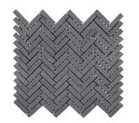 Jeffrey Court Basalt Herringbone Gray 10 in. x 10.75 in Honed Basalt Wall and Floor Mosaic Tile (0.765 sq. ft./Each) New In Box $79