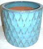 Southern Patio Ariel Medium 9.5 in. x 8.66 in. 7 qt. Blue Ceramic Indoor Pot New $79 - 2