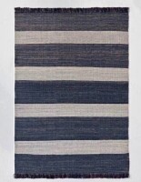 Threshold Designed with Studio McGee 5'x7' Highland Hand Woven Striped Jute/Wool Area Rug Blue New $199.99