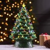 The Manor House Store 17 Inch (44cm) Nostalgic Christmas Tree Table Top Ornament with LED Lights New In Box $199