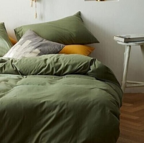 OTOB Jersey Duvet Cover Set 2-Piece Twin Comforter Cover, 1 Comforter Cover 1 Pillowcase Soft Jersey Knit Cotton Duvet Cover Olive Green New $119