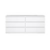 Tvilum 6 Drawer Double Dresser, White High Gloss (2 Boxes) $399