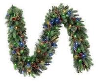 2.7 m (9 ft.) Pre-lit Garland with Dual Colour LED Lights New in Box $109.99