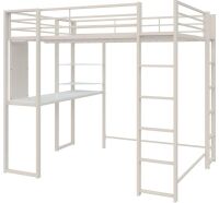 DHP Abode Full Size Metal Loft Bed in Off-White, New in Box $599