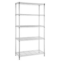 HDX 5-Tier Steel Wire Shelving Unit in Chrome (36 in. W x 72 in. H x 16 in. D) New In Box $199