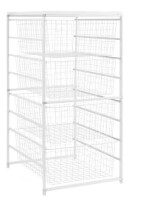 Everbilt 34.76 in. H x 17.13 in. W White Steel 4-Drawer Close Mesh Wire Basket New In Box $199