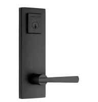 Baldwin Prestige Spyglass Matte Black Universal Entrance Door Handleset Featuring SmartKey Security $299