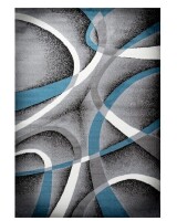 Msrugs 3x5 ft. Frize Collection Modern Gray Blue Beige Area Rug, Contemporary Geometric Carpet for Living Room and Bedroom New $199