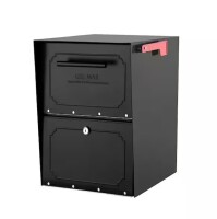 Architectural Mailboxes Oasis Black, Extra Large, Steel, Locking, Post Mount or Column Mount Mailbox with Outgoing Mail Indicator New Open Box $309