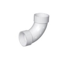 Charlotte Pipe PVC 304-3 Charlotte Pipe Long Sweep Bend, 3" Hub Connection, 90 deg, SCH 40, PVC, White New