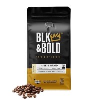 BLK & Bold Whole Bean Coffee, Rise & GRND Premium Medium Roast, 100% Arabica Beans, 12 oz Bag New Best by 4/2026