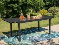 PHI VILLA Black Expandable Rectangle Metal Patio Outdoor Dining Table, H 29.3 in. x W 37.05 in. x D 83.07 in. New In Box $509