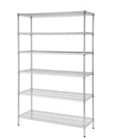 HDX 6-Tier Commercial Grade Heavy Duty Steel Wire Shelving Unit in Chrome (48 in. W x 72 in. H x 18 in. D) New Shelf Pull $229