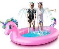 Splashie XL Noah's Ark Splash Pad - 65" Animal Sprinkler for Kids & Toddlers / Splashie Unicorn Sprinkler and Splash Pad for Kids / Assorted New In Box $39