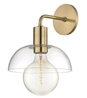 Mitzi Kyla One Light Wall Sconce in Aged Brass New In Box $309