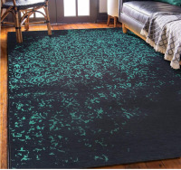 Green Decore PCH10126 Vernal Lowa Persian Machine washable, Non Shedding, Non Slip Area Rug for Living Room,Pet Friendly, Black/Teal, 4x6 ft. New $199