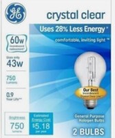 GE 60W Halogen Light Bulb 2-Pack New In Box