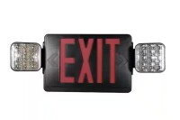 Commercial Electric Combo 14-Watt with NICAD 9.6-Volt Battery Integrated LED Black Exit Sign and Emergency Light / Commercial Electric Combo 14-Watt Equivalent Integrated LED White Exit Sign and Emergency Light with Ni-Cad 9.6-Volt Battery New In Box Asso