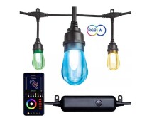 Novolink 12-Light Outdoor 27.42 ft. Smart Plug-in Edison Bulb LED String Light with RGBW Color Changing and Wireless App Control New In Box $119