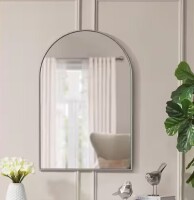 Home Decorators Collection Medium Arched Silver Classic Accent Mirror (35 in. H x 24 in. W) New In Box $299