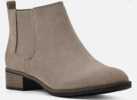 White Mountain Pair of Ladies 1" Heel Suede Genuine Leather Ankle Boots in Taupe New In Box Size 10 $89