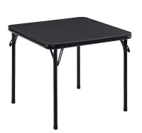 Vecelo Folding Card Table 33.8 in. Portable Square Black Metal Desk with Collapsible Legs and Vinyl Upholstery New In Box $199