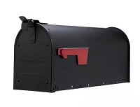 Architectural Mailboxes Admiral Textured Black, Medium, Aluminum, Post Mount Mailbox New In Box $99