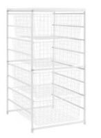 Everbilt 34.76 in. H x 17.13 in. W White Steel 4-Drawer Close Mesh Wire Basket New In Box $199