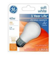 GE 40W WHT A15 Bulb New