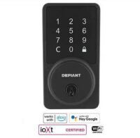 Defiant Square Matte Black Smart Wi-Fi Deadbolt Powered by Hubspace New In Box $199