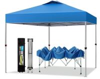 PHI VILLA Outdoor Pop up Canopy 10'x10' Tent Camping Sun Shelter-Series Party Tent, 100 Sq. Ft of Shade (Blue) $209