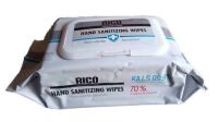 Rico Hand Sanitizing Wipes, 70% Alcohol, 6" x 8", White; 80 Wipes Per Pack New