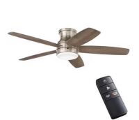 Home Decorators Collection Ashby Park 52 in. White Color Changing Integrated LED Brushed Nickel Ceiling Fan with Light Kit and Remote Control New In Box $299