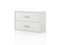 Furniture of America Quincy 15.74 in. Tall Stackable White Engineered wood Modern Modular Cabinet Bookcase with 2-Drawers New In Box $199